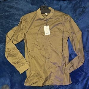 Helmut Lang Men's Brown LS BOMBER SHIRT